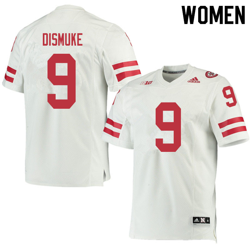 Women #9 Marquel Dismuke Nebraska Cornhuskers College Football Jerseys Sale-White - Click Image to Close